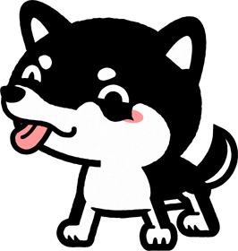黒い柴犬のイラスト/嬉しい