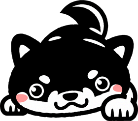 黒い柴犬のイラスト/前傾姿勢