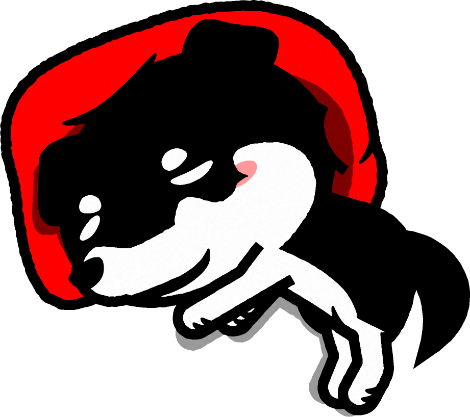 黒い柴犬のイラスト/寝る