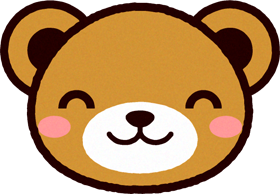 かわいいクマの顔のイラスト/ほほ笑む