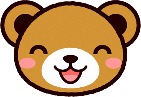 かわいいクマの顔のイラスト/笑う
