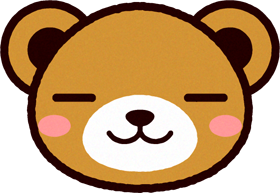 かわいいクマの顔のイラスト/目を閉じる
