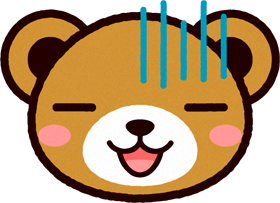 かわいいクマの顔のイラスト/血の気が引いた