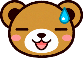 かわいいクマの顔のイラスト/動揺している