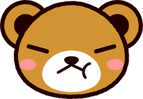 かわいいクマの顔のイラスト/不満