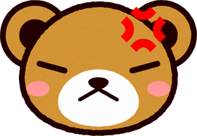 かわいいクマの顔のイラスト/怒る