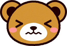 かわいいクマの顔のイラスト/くぅ～