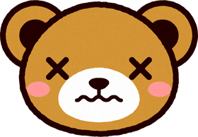 かわいいクマの顔のイラスト/もうムリ