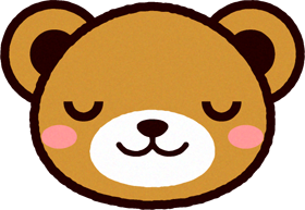 かわいいクマの顔のイラスト/目を閉じる2