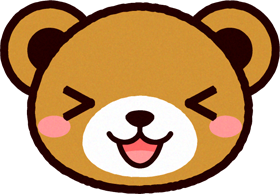 かわいいクマの顔のイラスト/喜ぶ