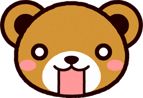 かわいいクマの顔のイラスト/驚く