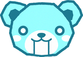 かわいいクマの顔のイラスト/固まる