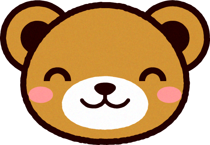 かわいいクマの顔のイラスト/ほほ笑む