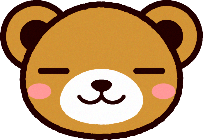 かわいいクマの顔のイラスト/目を閉じる
