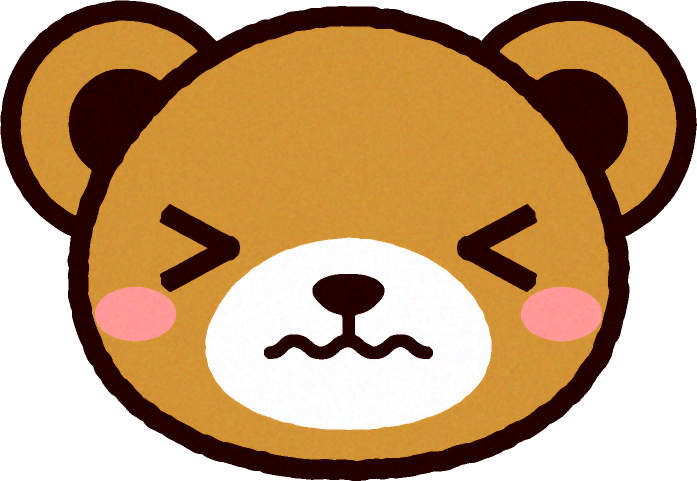 かわいいクマの顔のイラスト/くぅ~
