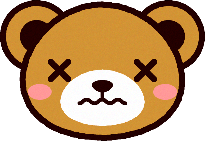かわいいクマの顔のイラスト/もうムリ