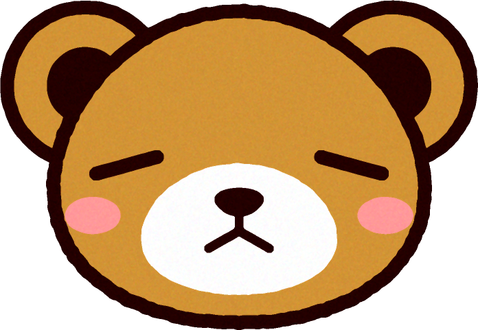 かわいいクマの顔のイラスト/困る