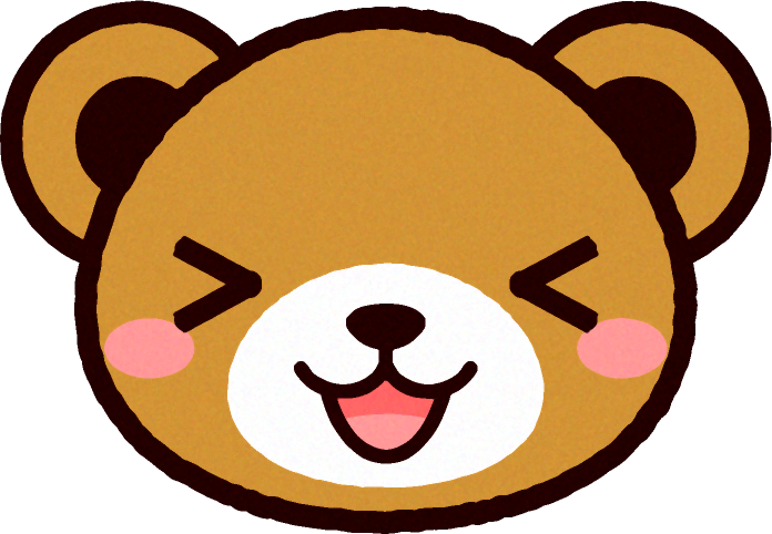 かわいいクマの顔のイラスト/喜ぶ