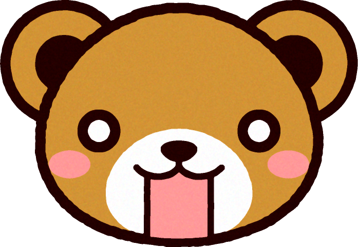 かわいいクマの顔のイラスト/驚く