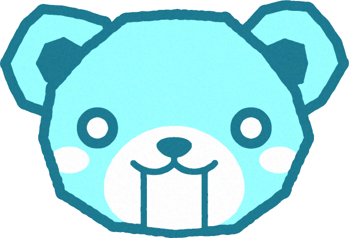 かわいいクマの顔のイラスト/固まる