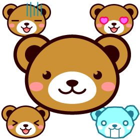 かわいいクマの顔イラスト