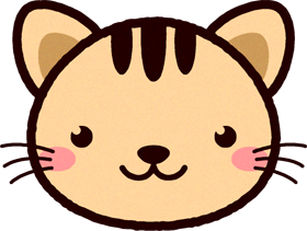かわいい猫の顔のイラスト
