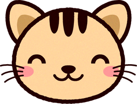 かわいい猫の顔のイラスト/ほほ笑む