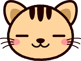 かわいい猫の顔のイラスト/目を閉じる