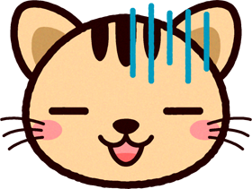 かわいい猫の顔のイラスト/血の気が引<