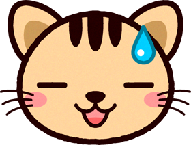 かわいい猫の顔のイラスト/動揺する