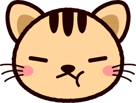 かわいい猫の顔のイラスト/不満
