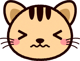 かわいい猫の顔のイラスト/くぅ～