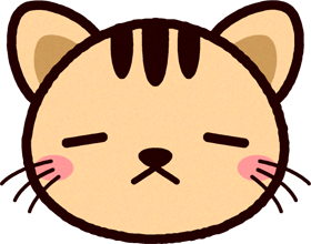 かわいい猫の顔のイラスト/困る