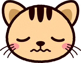 かわいい猫の顔のイラスト/悲しい