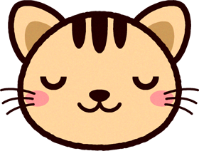 かわいい猫の顔のイラスト/目をつぶる