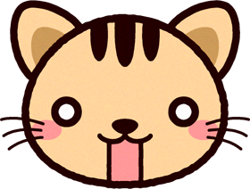 かわいい猫の顔のイラスト/驚く