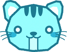 かわいい猫の顔のイラスト/固まる