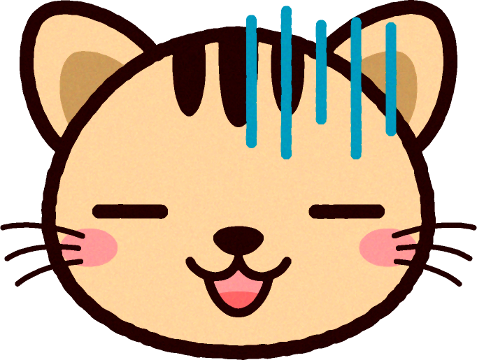 かわいい猫の顔のイラスト/血の気が引く