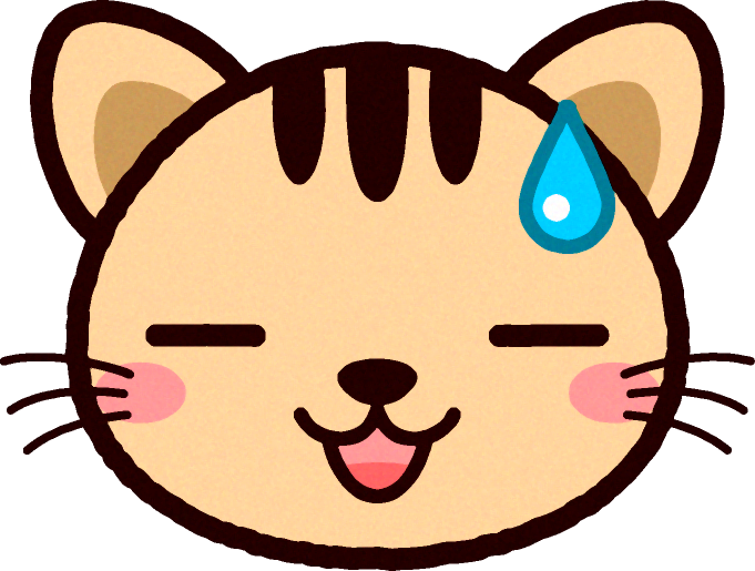 かわいい猫の顔のイラスト/動揺する