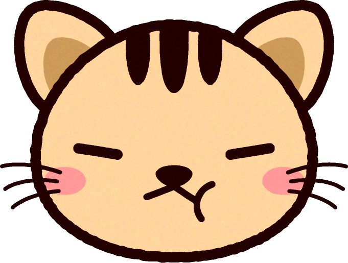 かわいい猫の顔のイラスト/不満