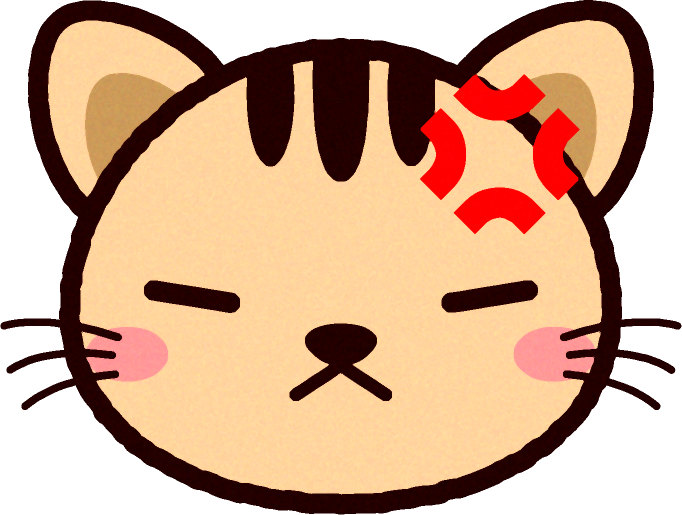 かわいい猫の顔のイラスト/怒る