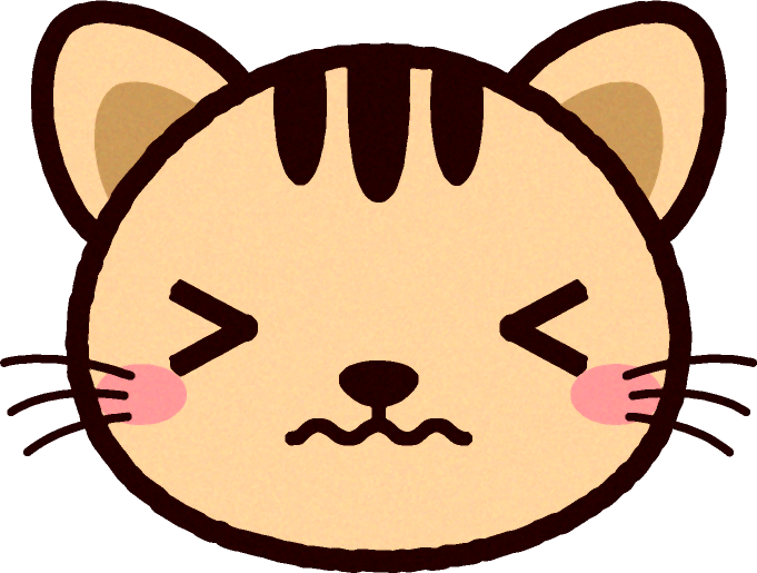 かわいい猫の顔のイラスト/くぅ～