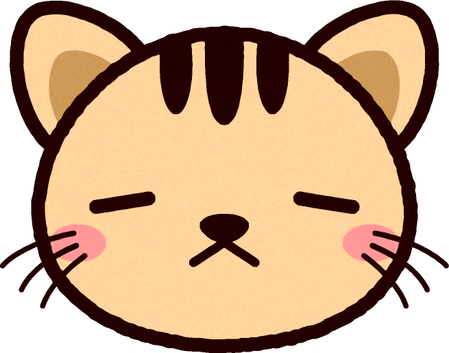 かわいい猫の顔のイラスト/困る
