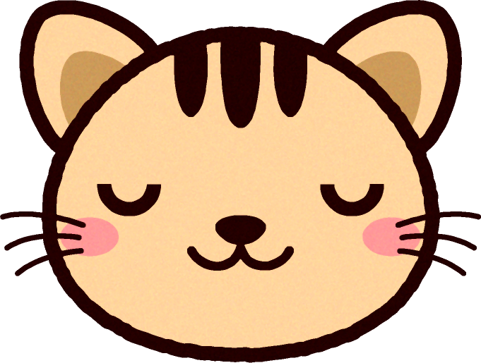 かわいい猫の顔のイラスト/目をつぶる