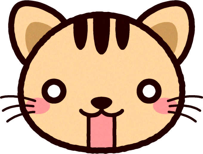 かわいい猫の顔のイラスト/驚く