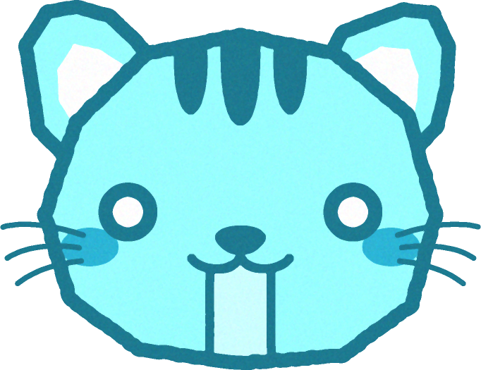 かわいい猫の顔のイラスト/固まる