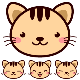 かわいい猫の顔イラスト
