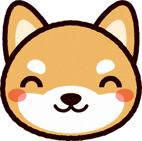 かわいい柴犬の顔のイラスト/ほほ笑むむ