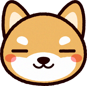 かわいい柴犬の顔のイラスト/目を閉じる