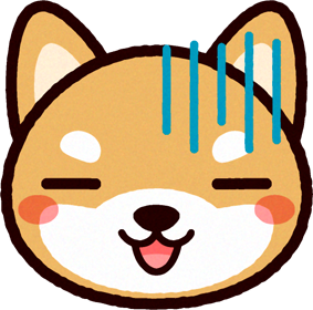 かわいい柴犬の顔のイラスト/血の気が引く